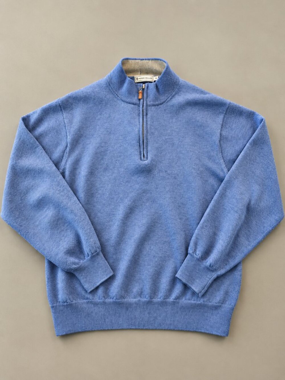 Peter Millar 100% Merino Wool Quarter Zip Sweater Light Blue XL